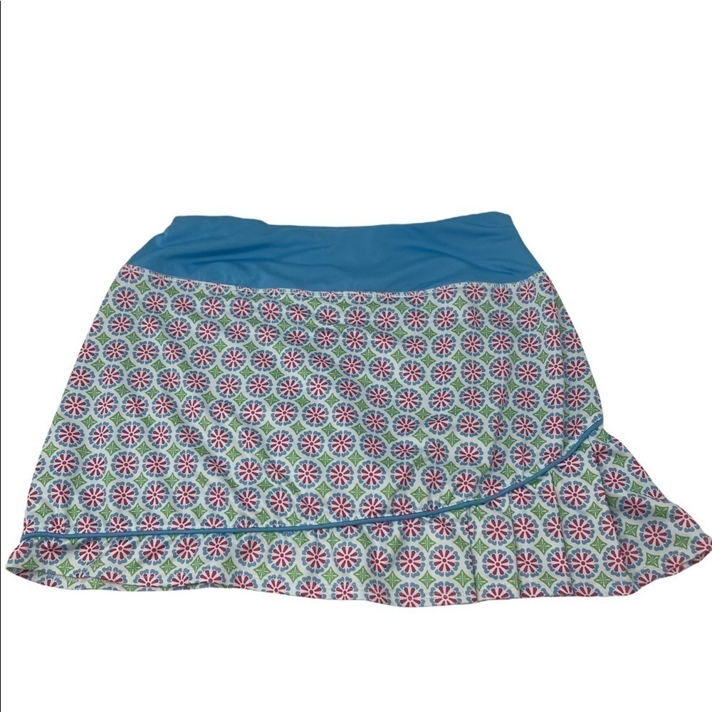 Birdies and Bows Stretch Aqua, Pink, White, Green Golf or Tennis Skort Skirt S